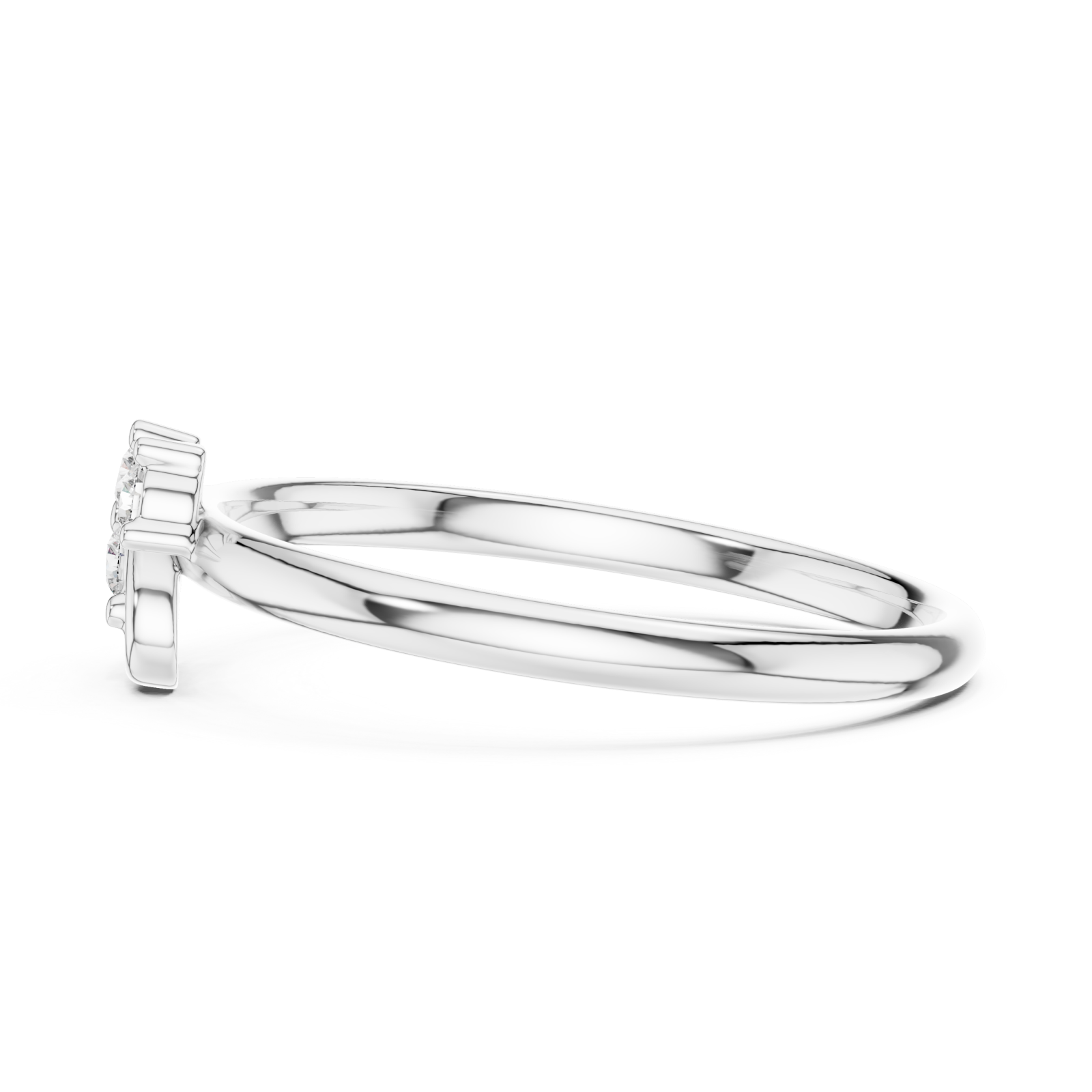  White Gold Eternal Grace Glitter Cluster Ring Side View