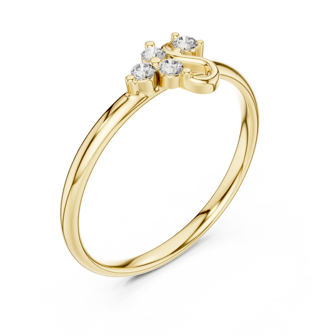 Gold Eternal Grace Glitter Cluster Ring Right View
