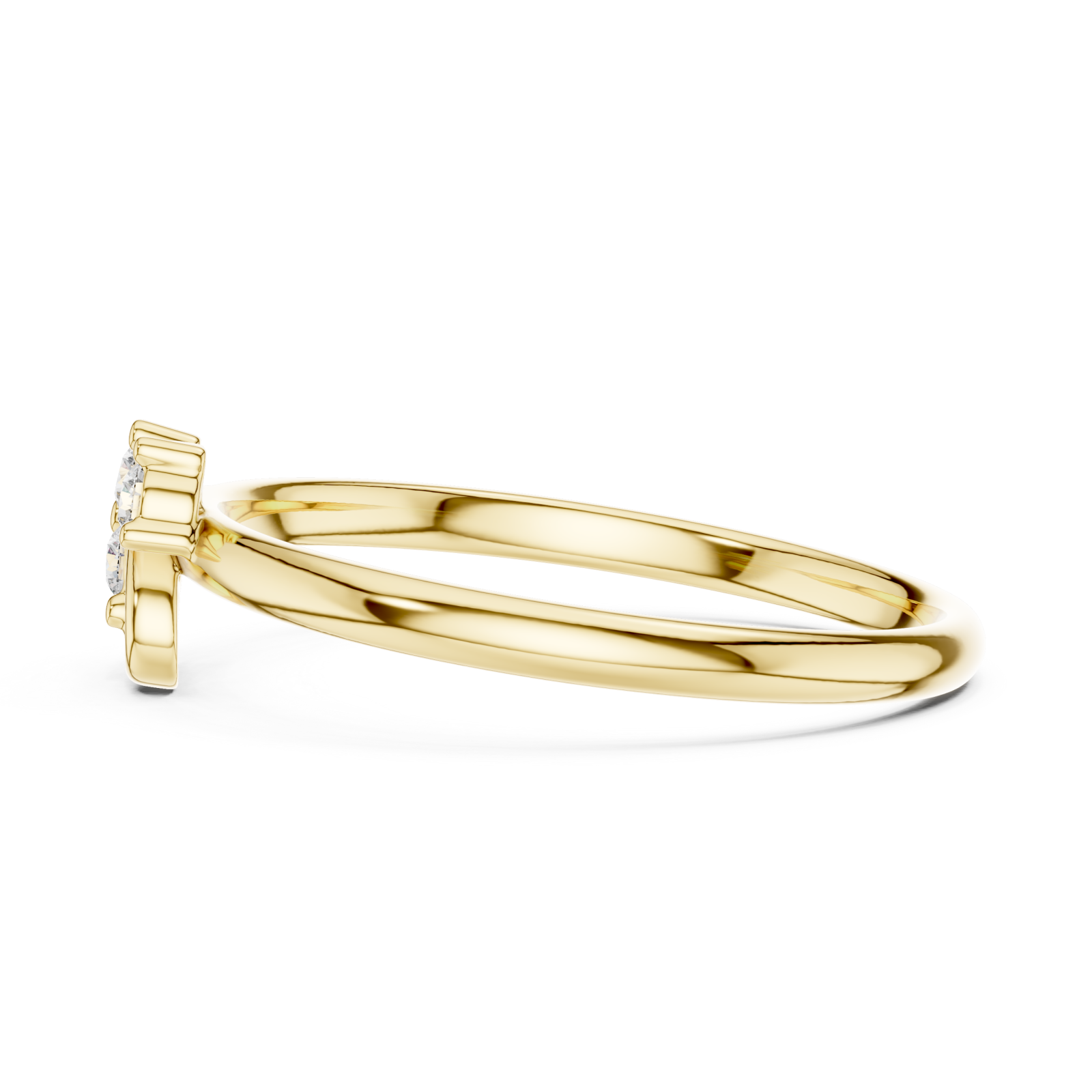  Gold Eternal Grace Glitter Cluster Ring Side View