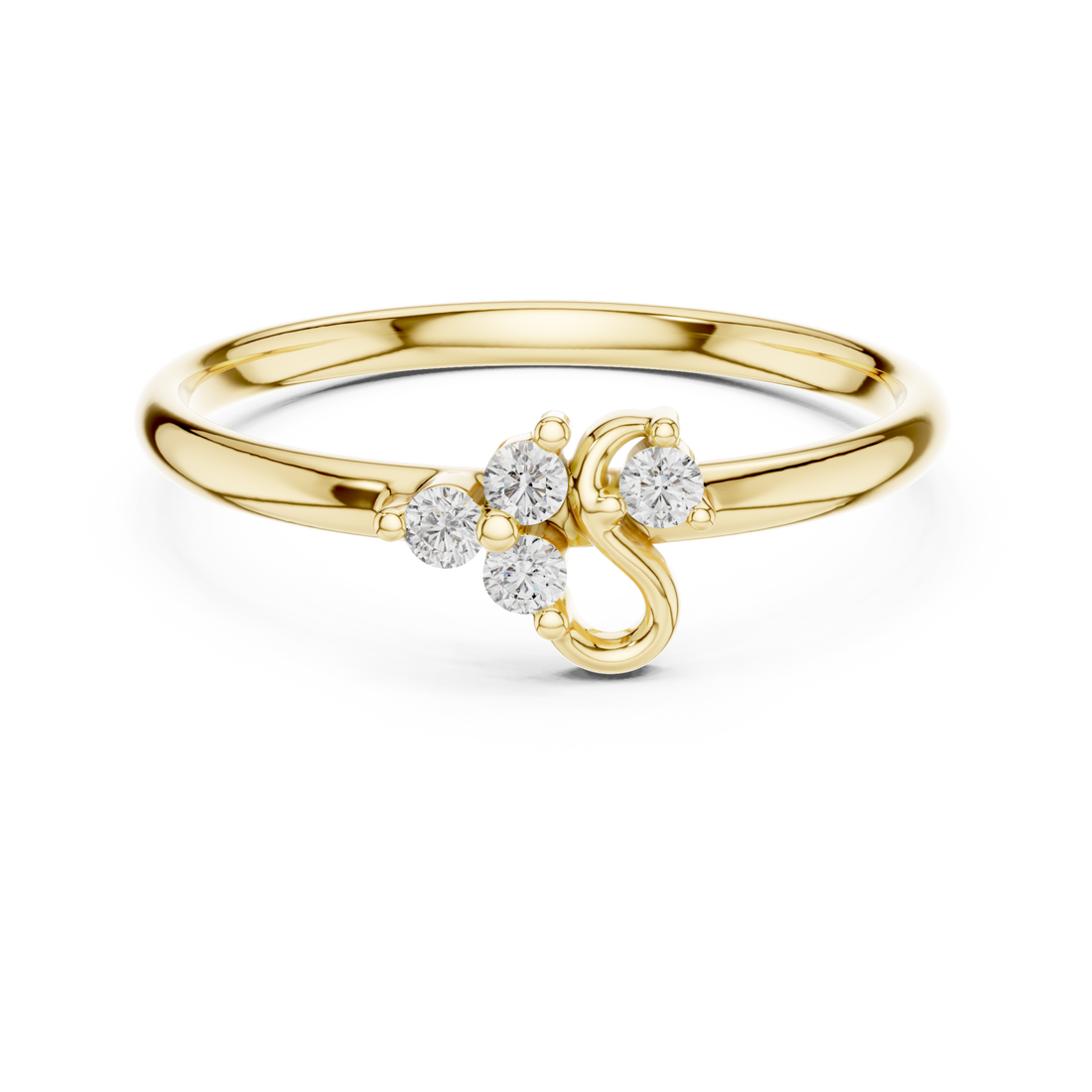 Gold Eternal Grace Glitter Cluster Ring Right View