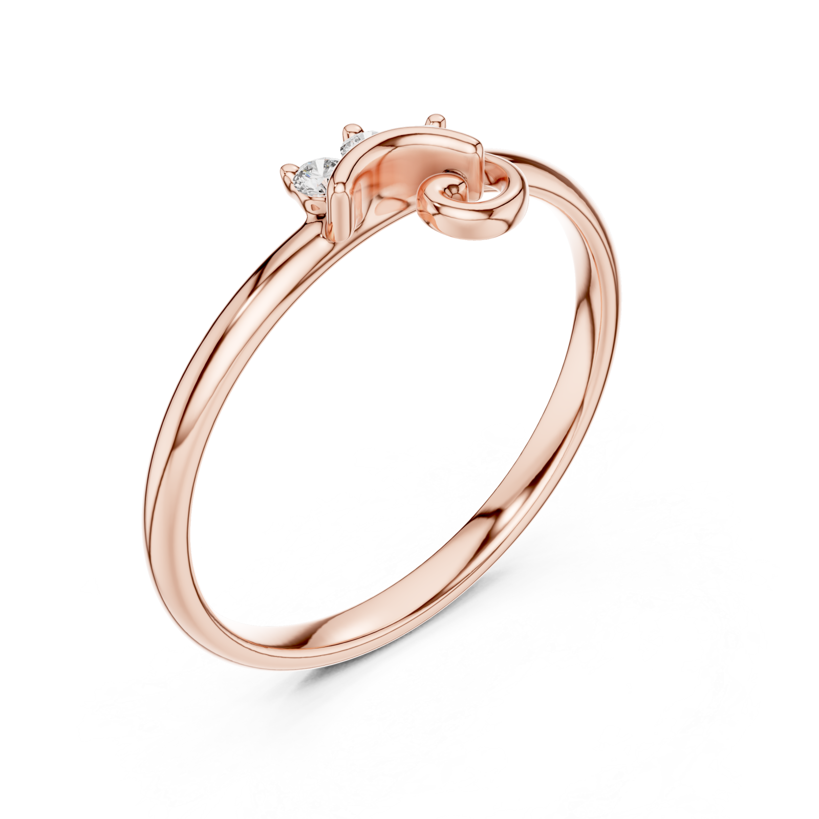  Rose Gold Mystique Dual Flow Minimalist Ring Right View