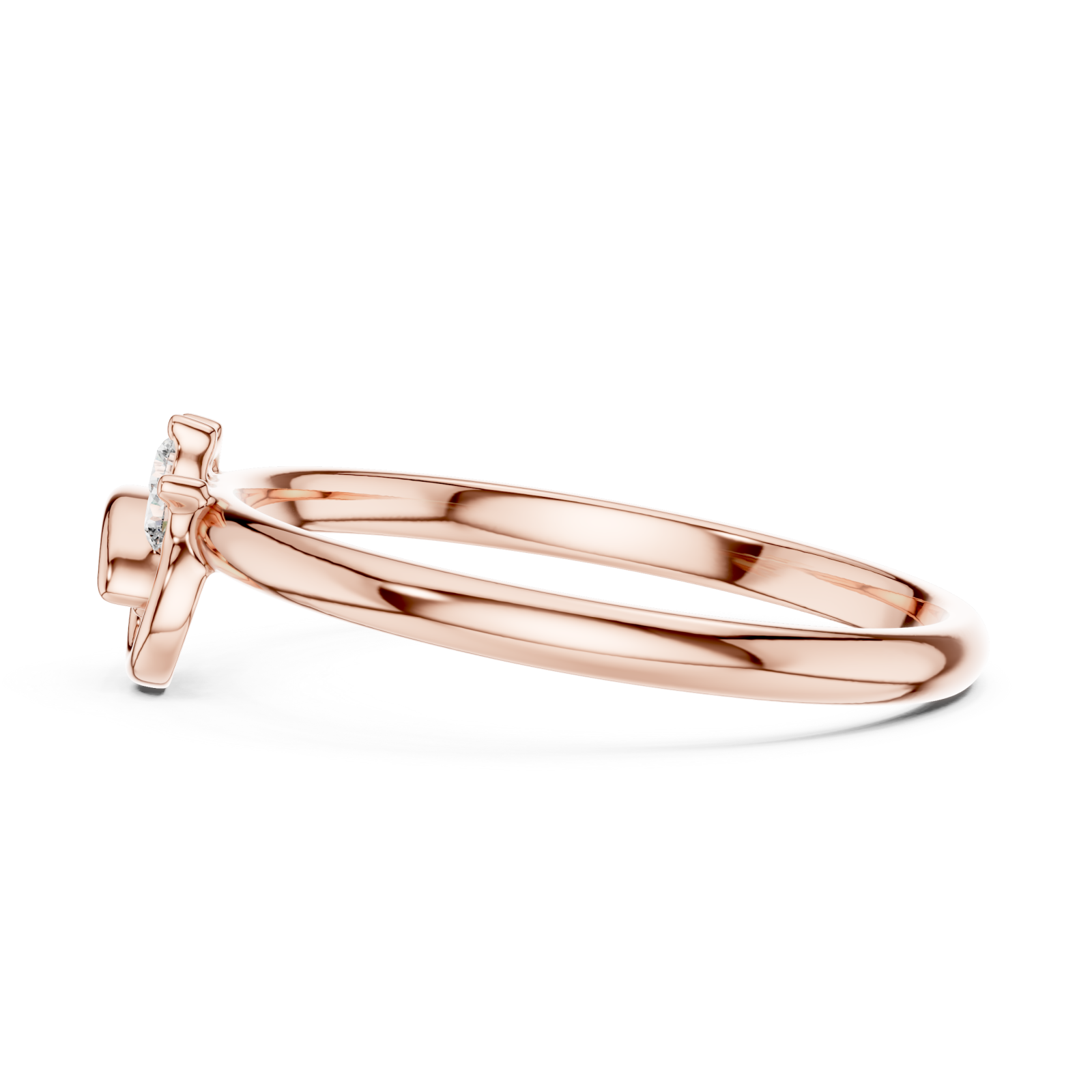  Rose Gold Mystique Dual Flow Minimalist Ring Side View