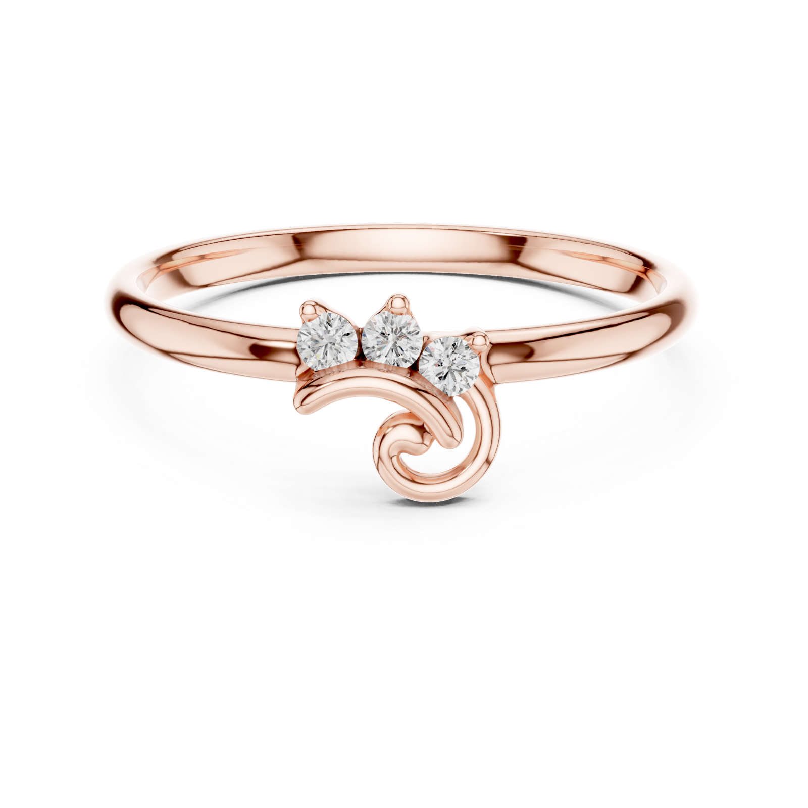  Rose Gold Mystique Dual Flow Minimalist Ring Front View