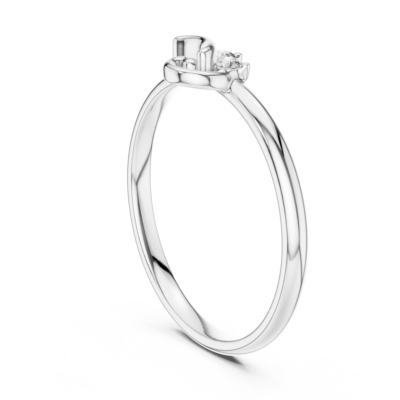  White Gold Mystique Dual Flow Minimalist Ring Left View