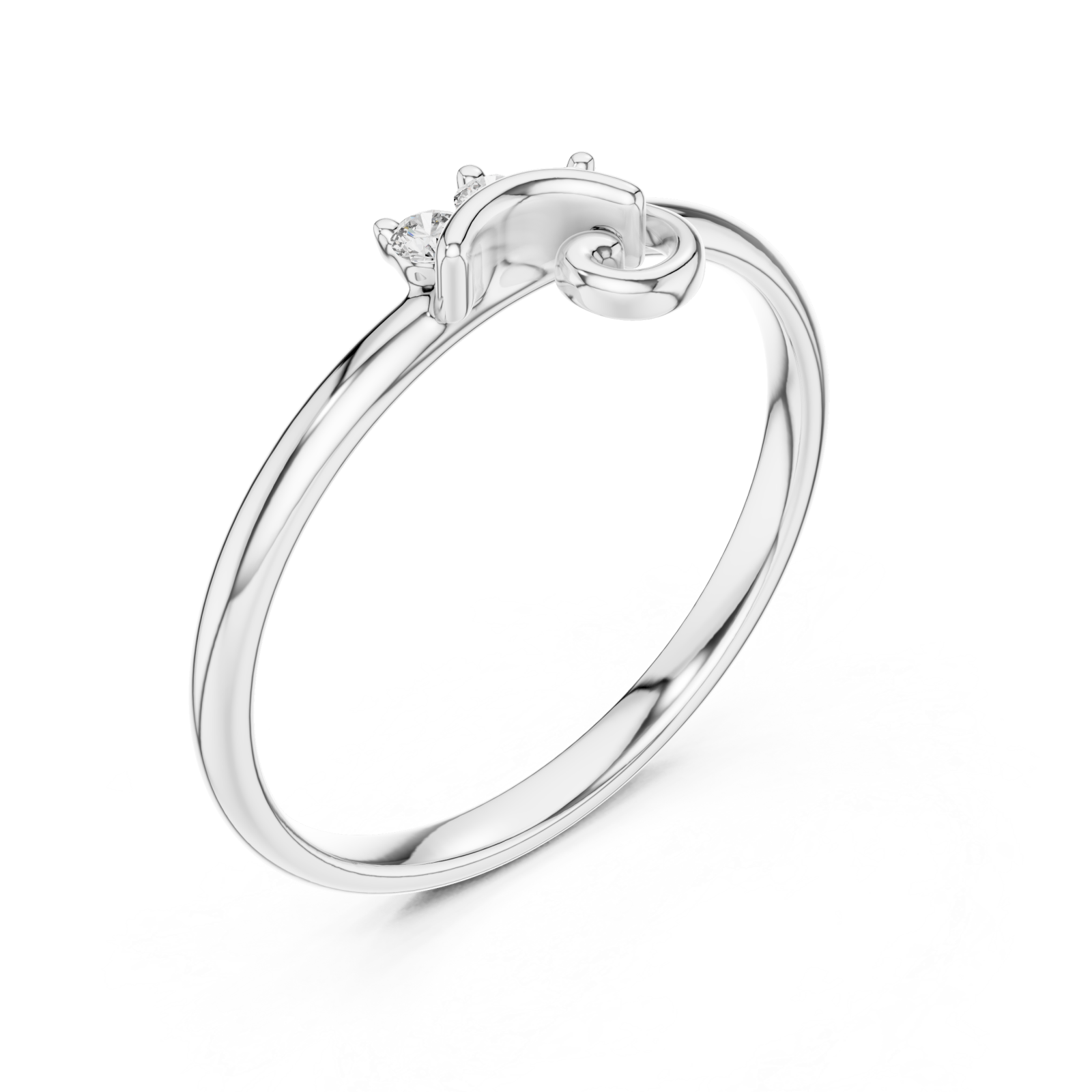  White Gold Mystique Dual Flow Minimalist Ring Right View