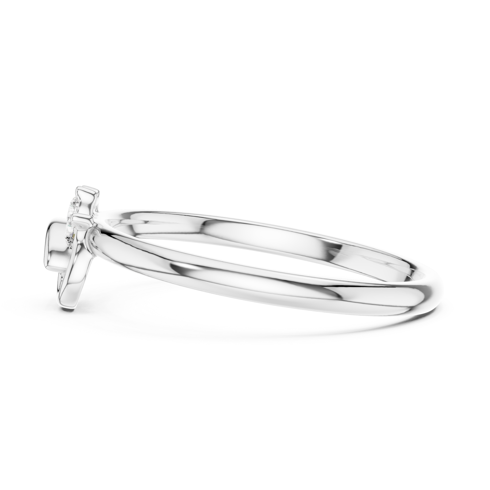  White Gold Mystique Dual Flow Minimalist Ring Side View