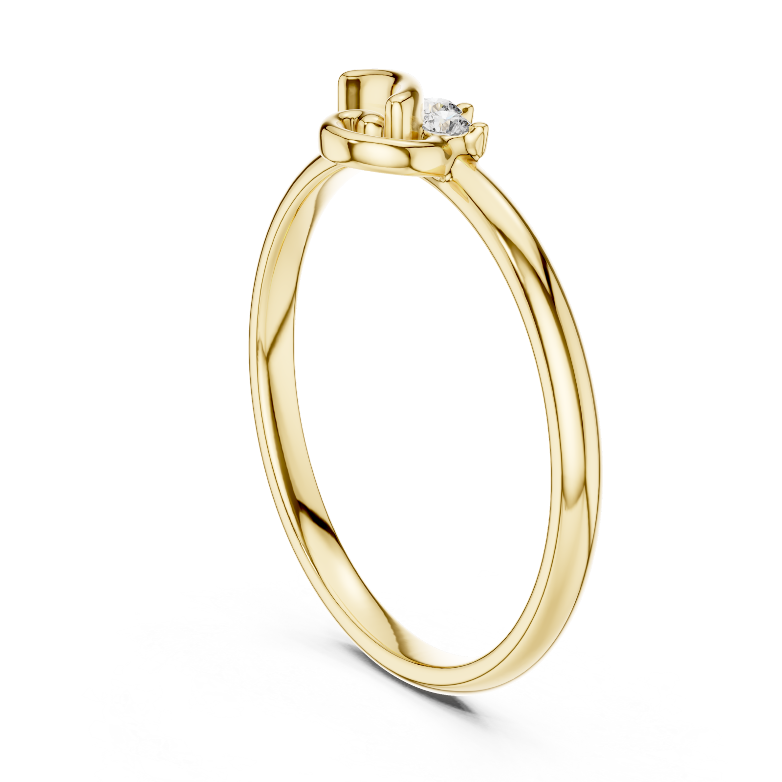  Gold Mystique Dual Flow Minimalist Ring Left View