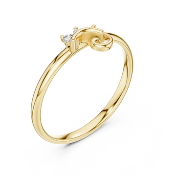Gold Mystique Dual Flow Minimalist Ring Right View
