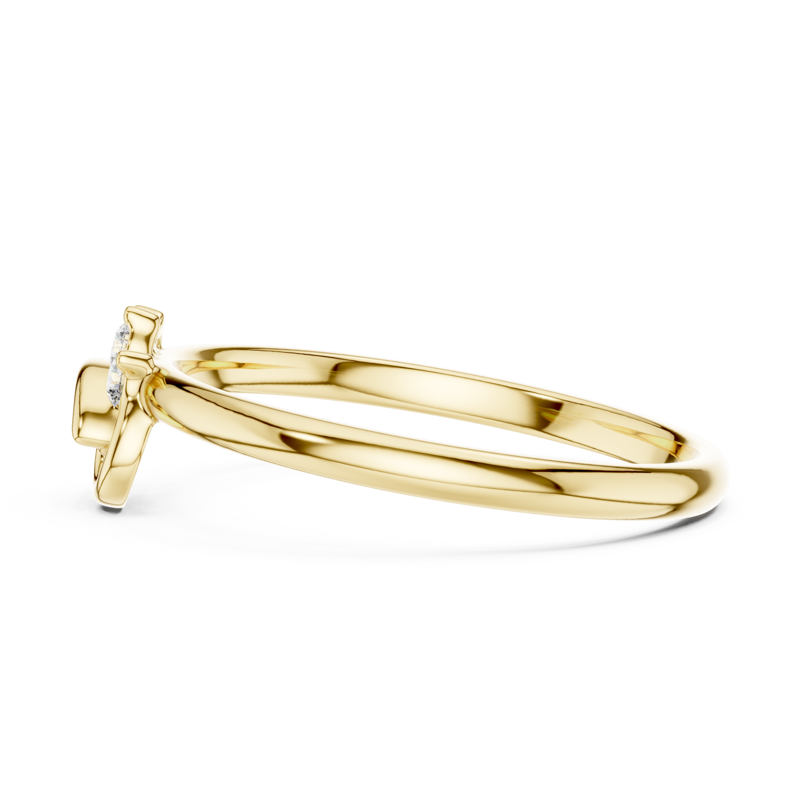  Gold Mystique Dual Flow Minimalist Ring Side View