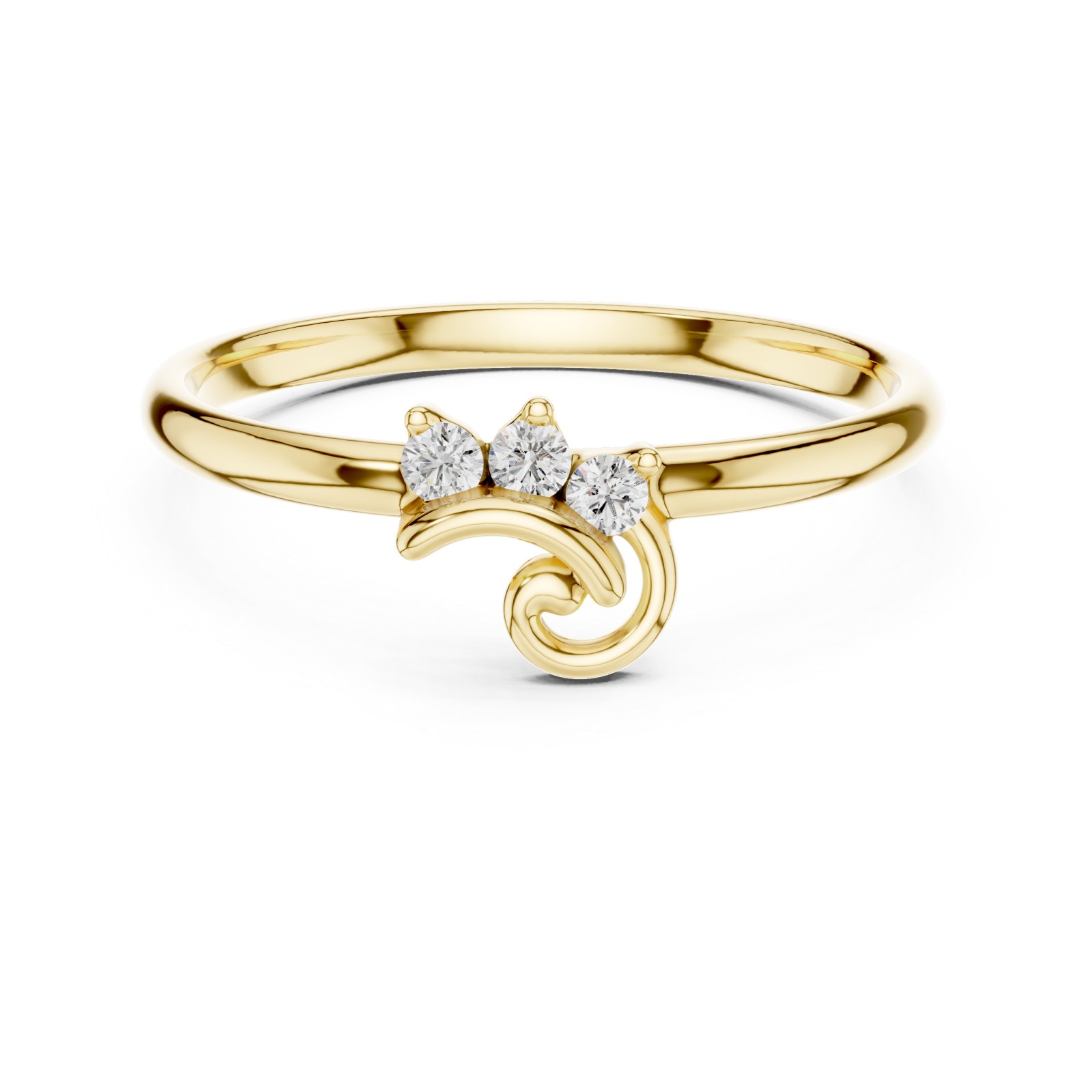  Gold Mystique Dual Flow Minimalist Ring Front View