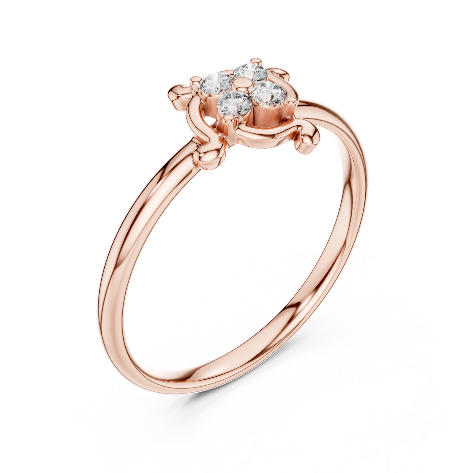  Rose Gold Starlit Whisper Classic Band Ring Right View