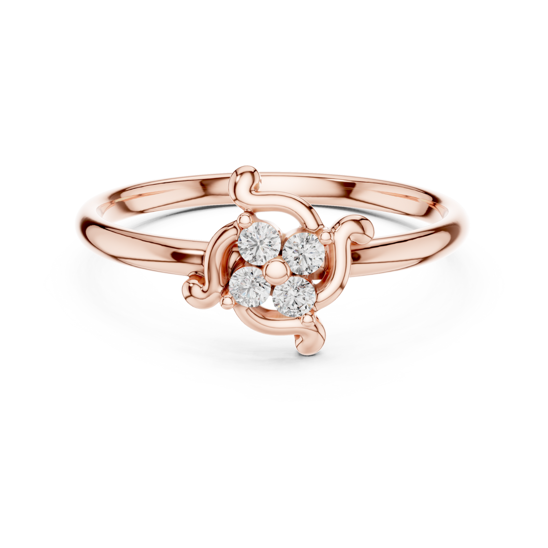  Rose Gold Starlit Whisper Classic Band Ring Right View