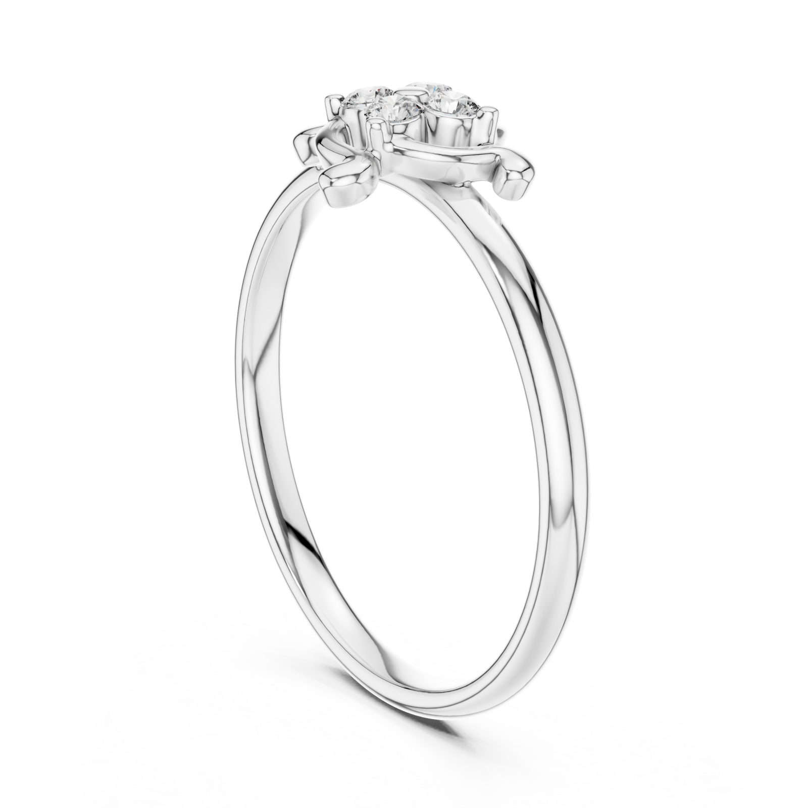  White Gold Starlit Whisper Classic Band Ring Left View