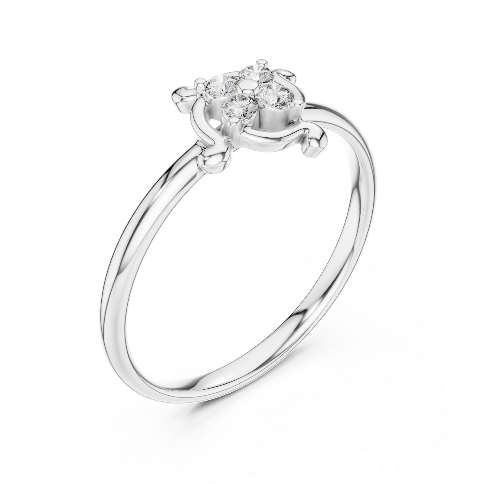  White Gold Starlit Whisper Classic Band Ring Right View
