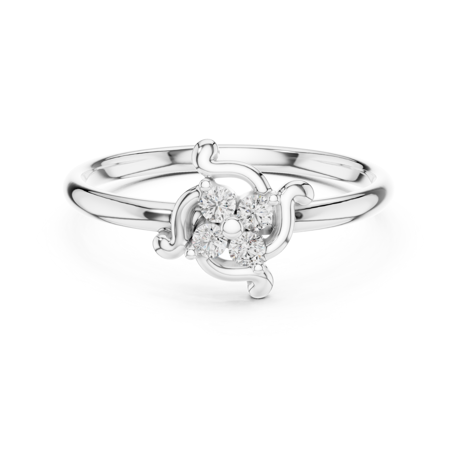  White Gold Starlit Whisper Classic Band Ring Front View