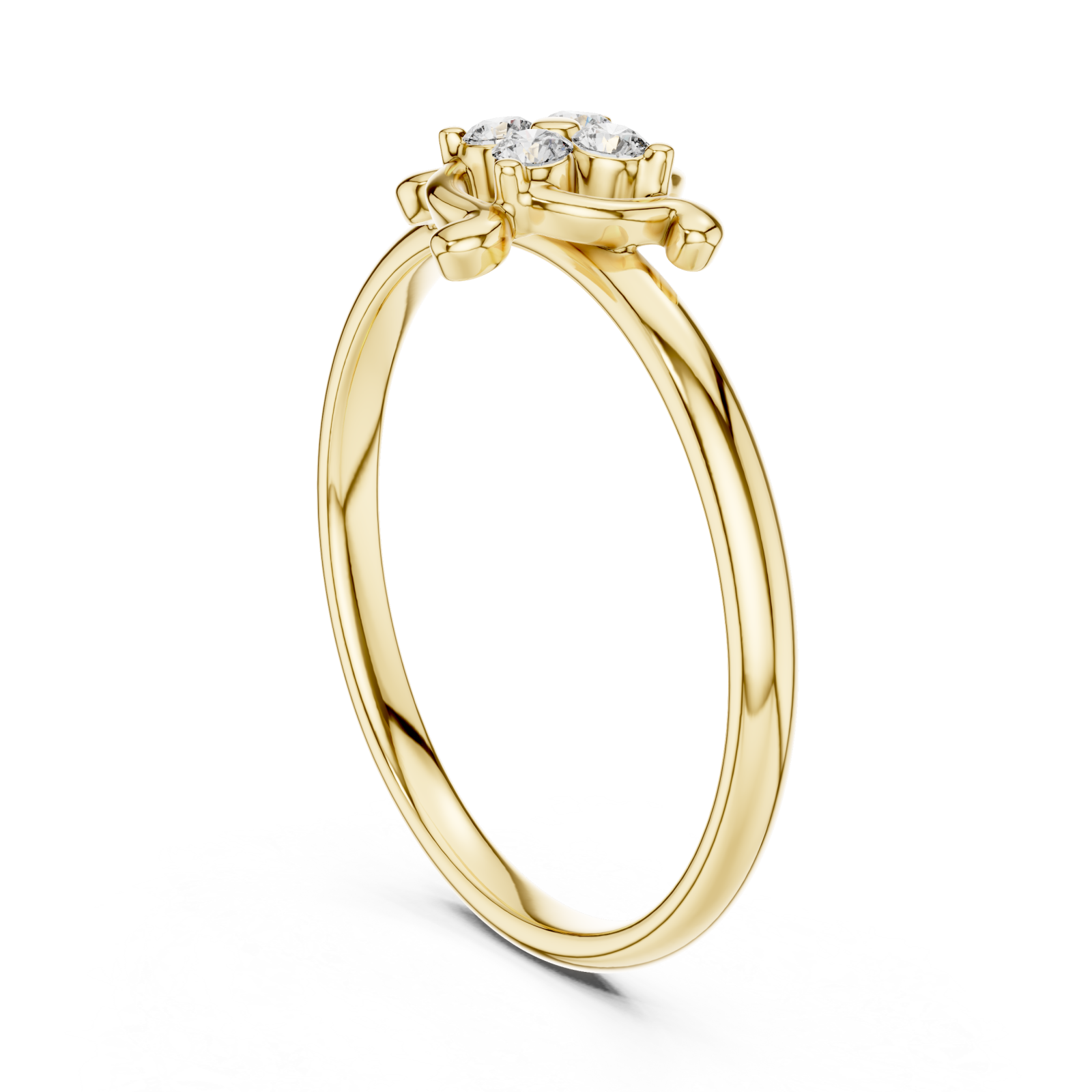  Gold Starlit Whisper Classic Band Ring Left View