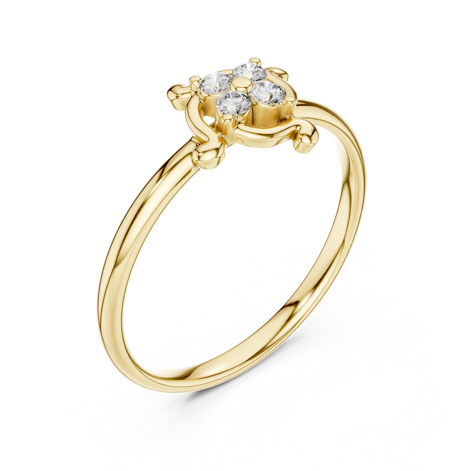Gold Starlit Whisper Classic Band Ring Right View