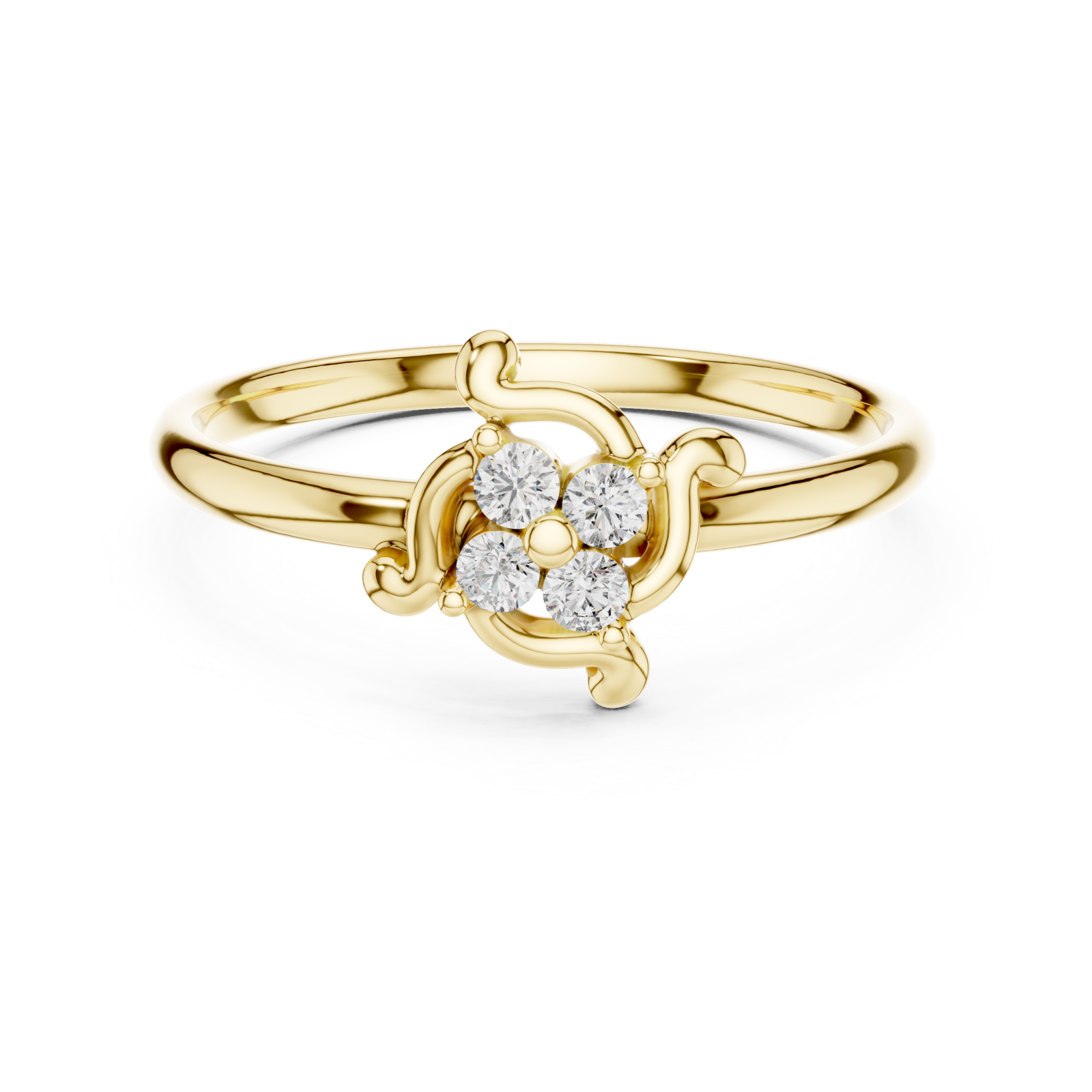  Gold Starlit Whisper Classic Band Ring Front View