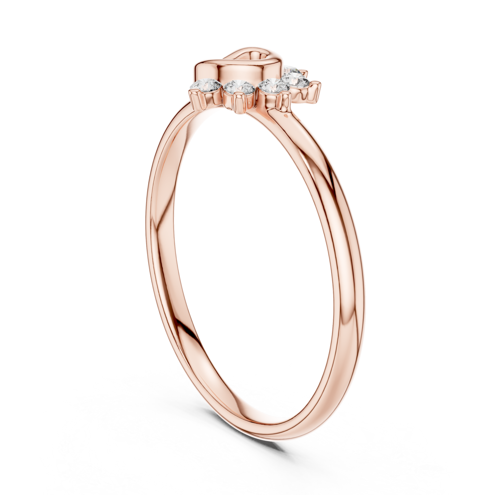 Rose Gold Enchanted Petal Blossom Elegance Ring Left View