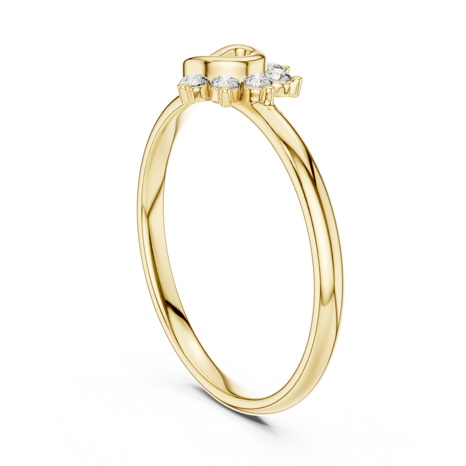  Gold Enchanted Petal Blossom Elegance Ring Left View