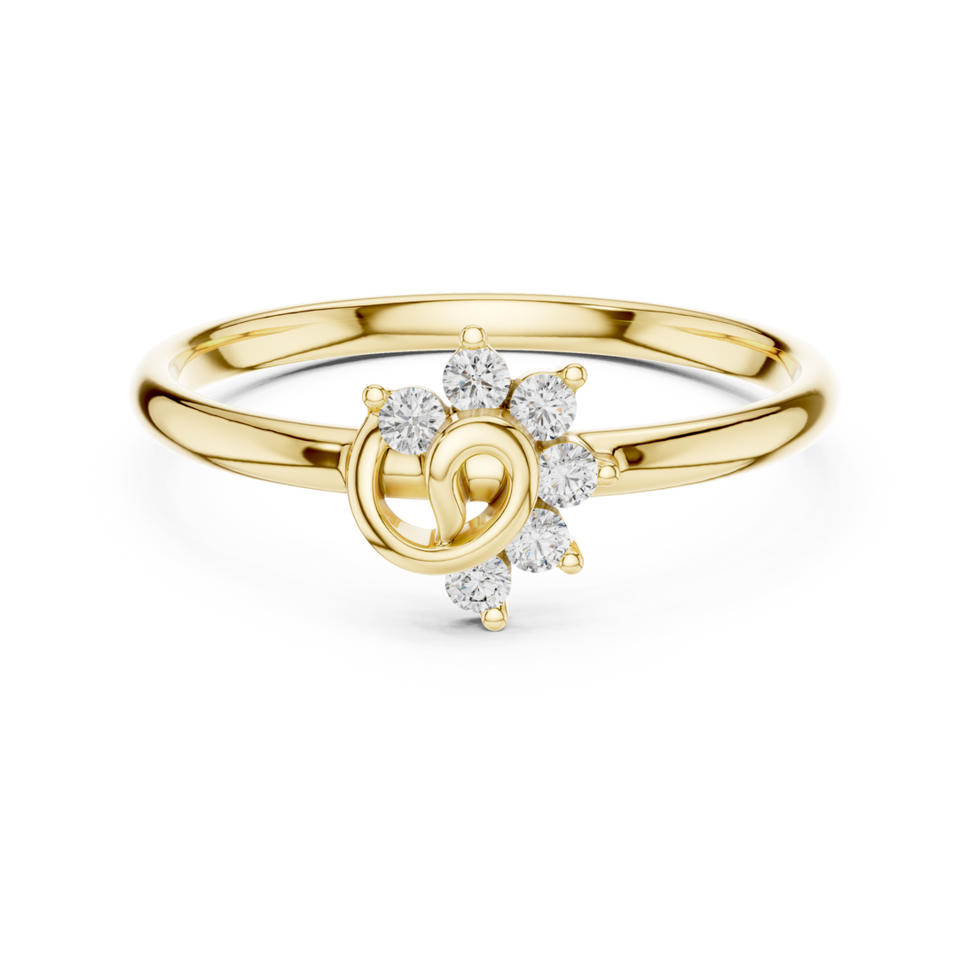 Gold Enchanted Petal Blossom Elegance Ring Right View