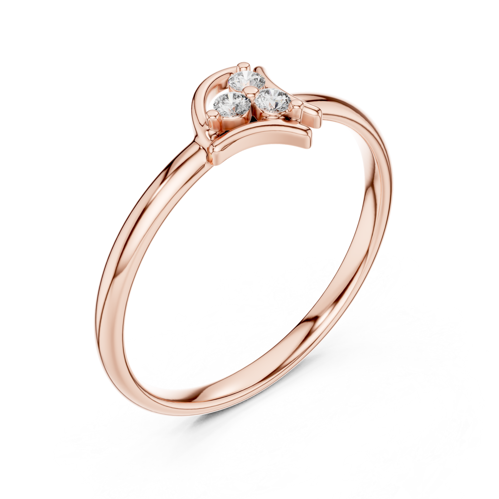  Rose Gold Radiant Crescent Petal Harmony Ring Right View