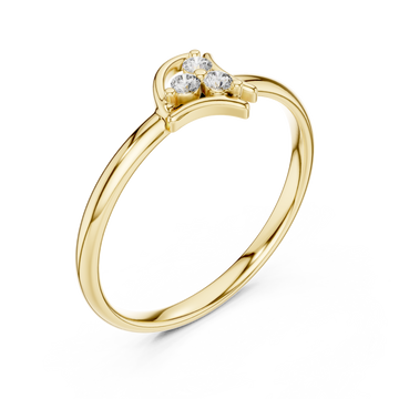 Gold Radiant Crescent Petal Harmony Ring Right View