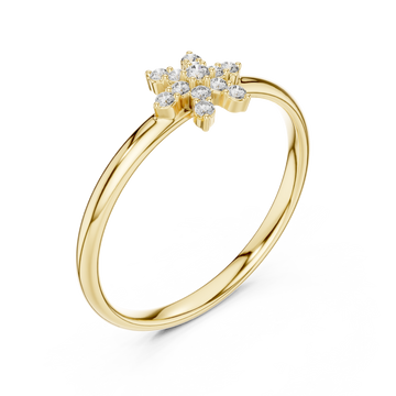 Gold Whispering Daisies Refined Band Ring Right View