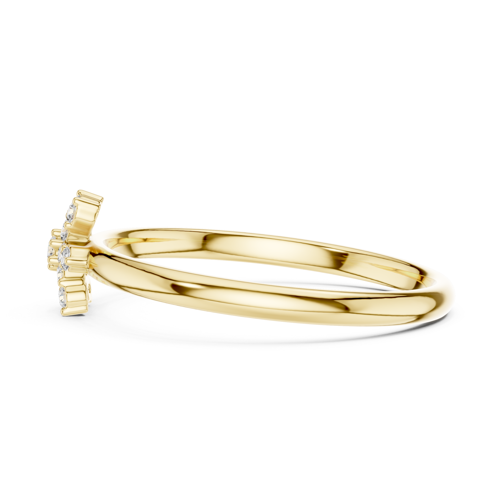  Gold Whispering Daisies Refined Band Ring Side View