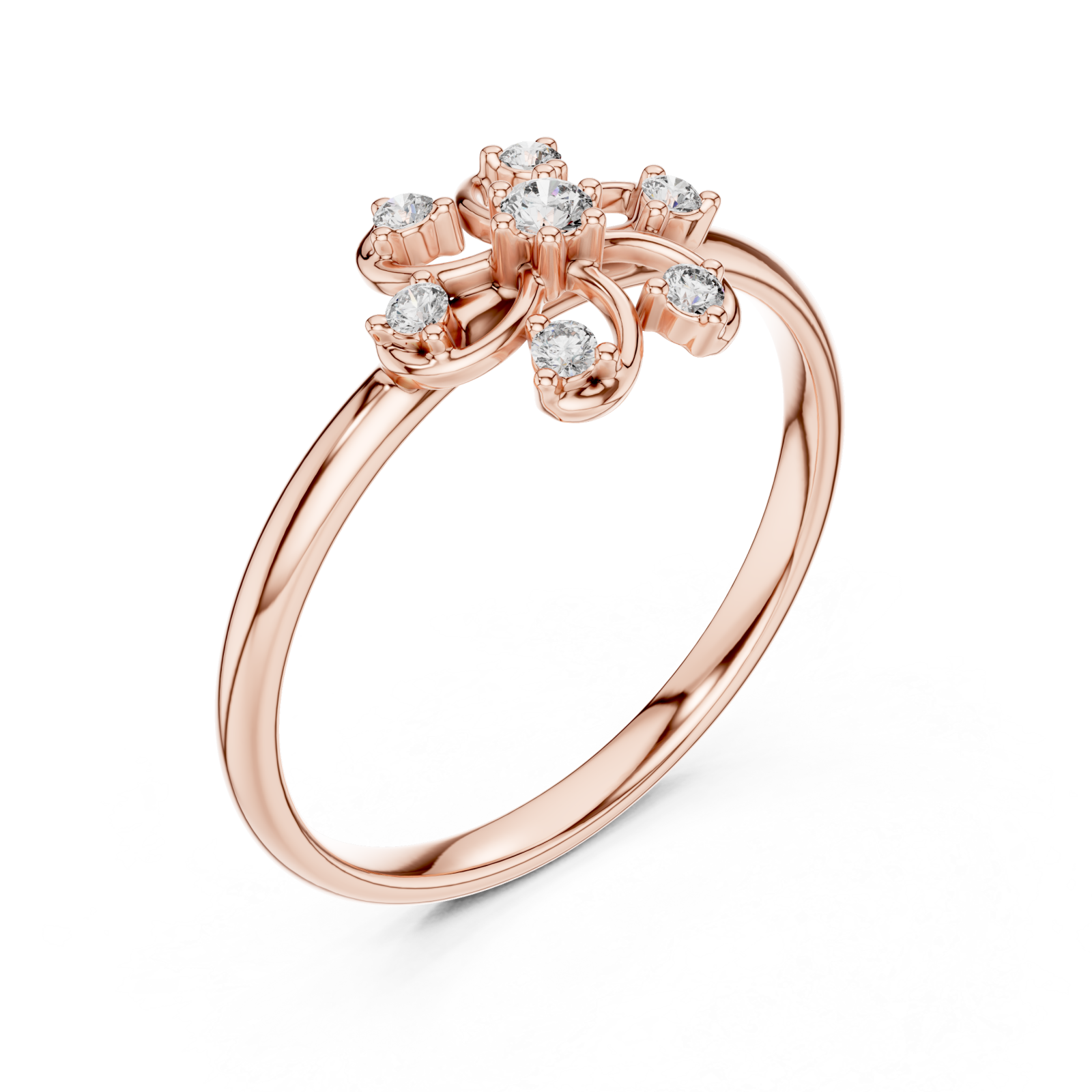  Rose Gold Floral Radiance Ring Right View