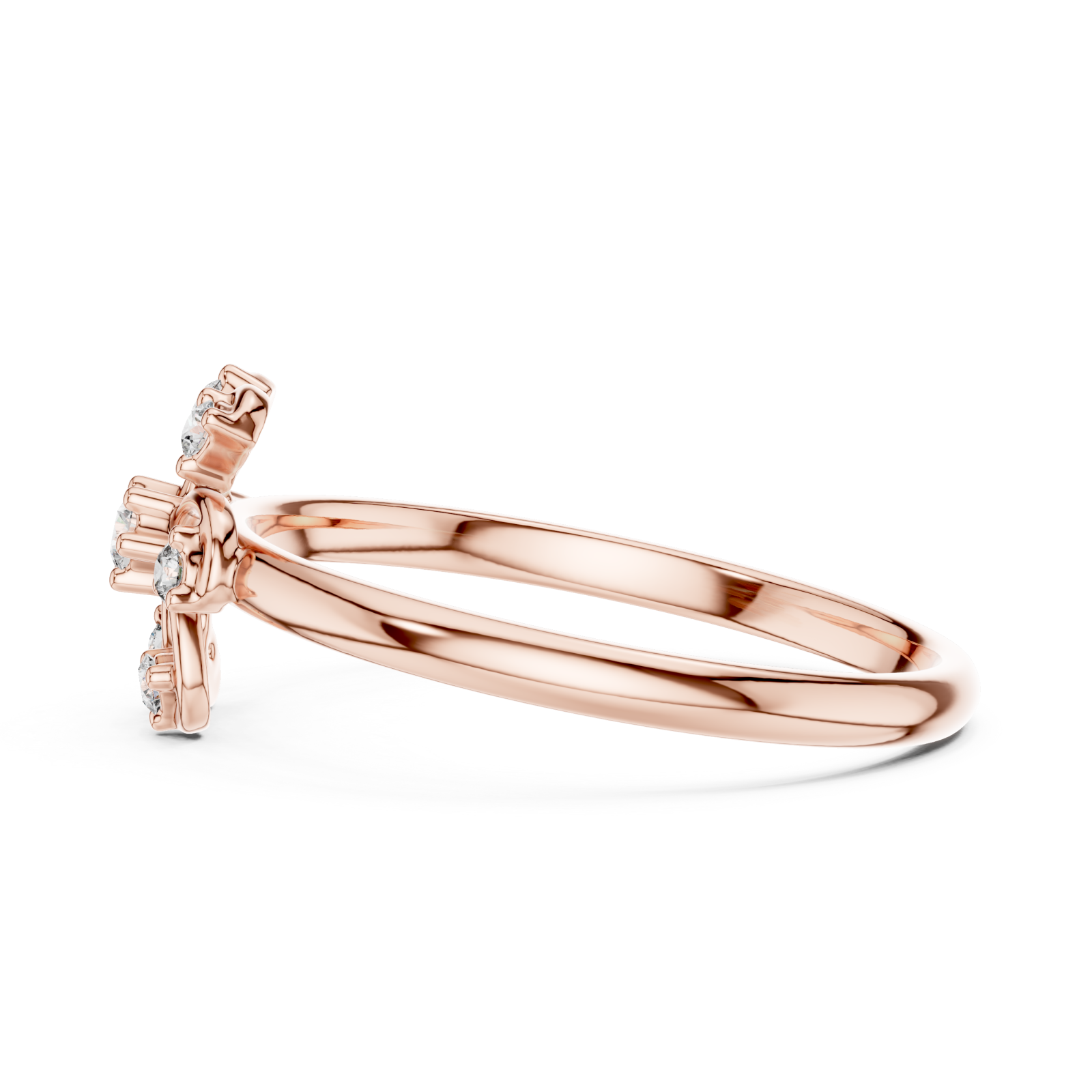  Rose Gold Floral Radiance Ring Side View