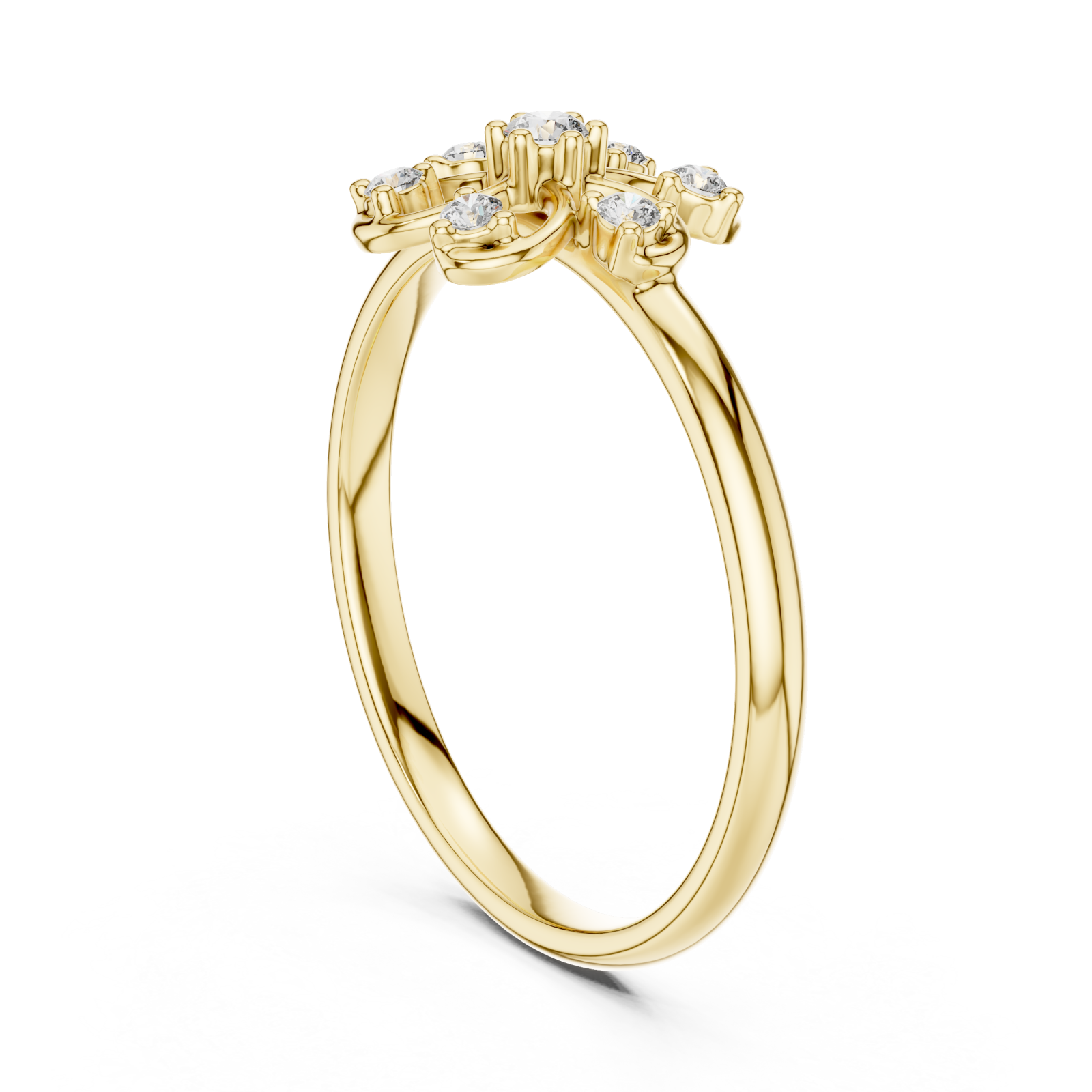  Gold Floral Radiance Ring Left View