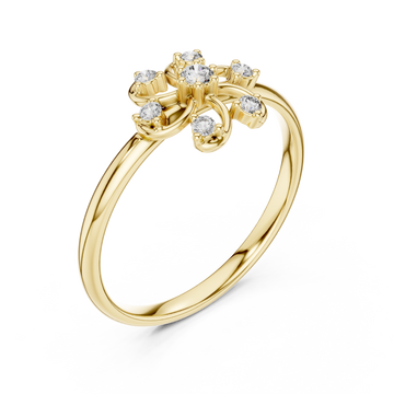 Gold Floral Radiance Ring Right View