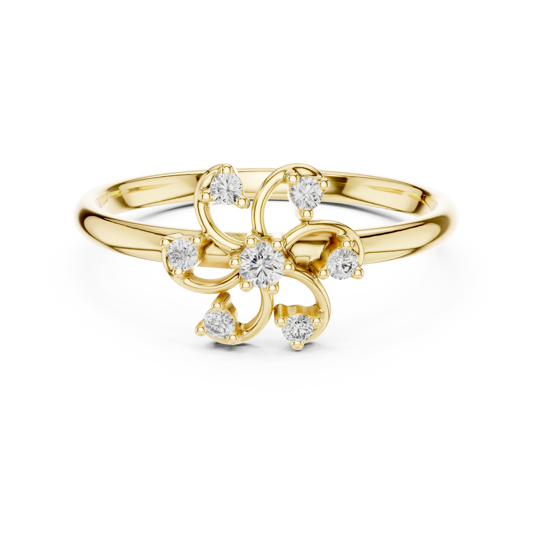 Gold Floral Radiance Ring Right View