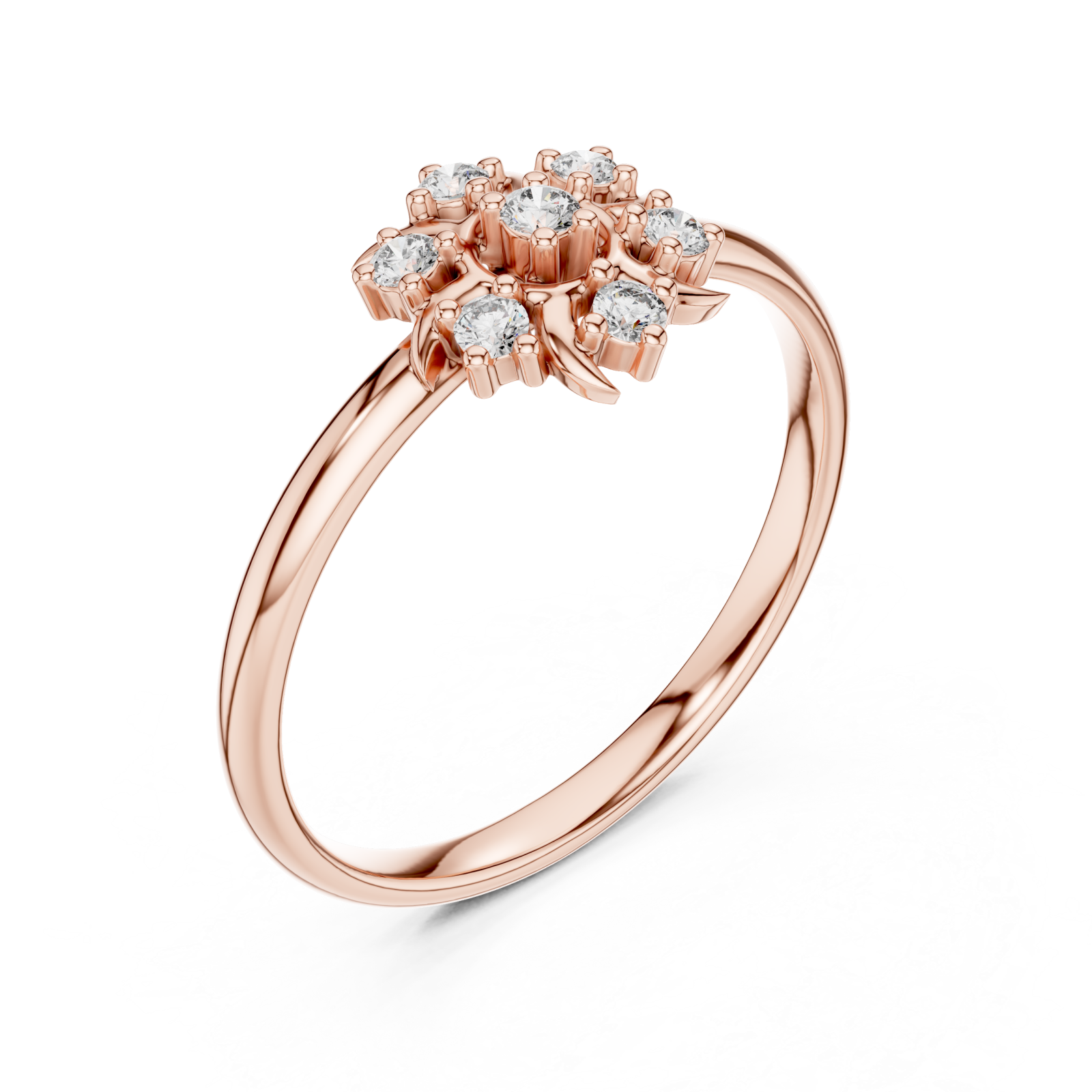  Rose Gold Floral Petal Whisper Ring Right View