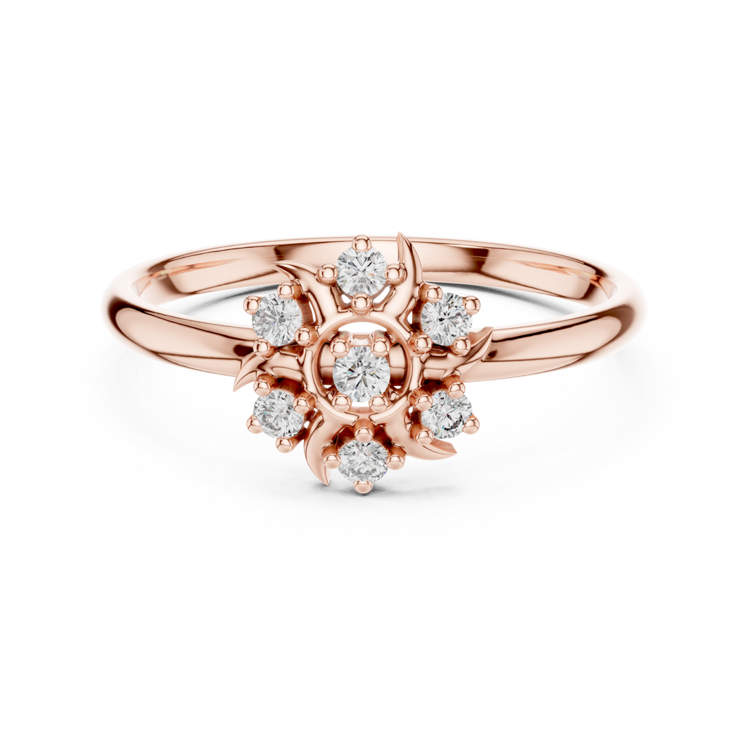  Rose Gold Floral Petal Whisper Ring Right View