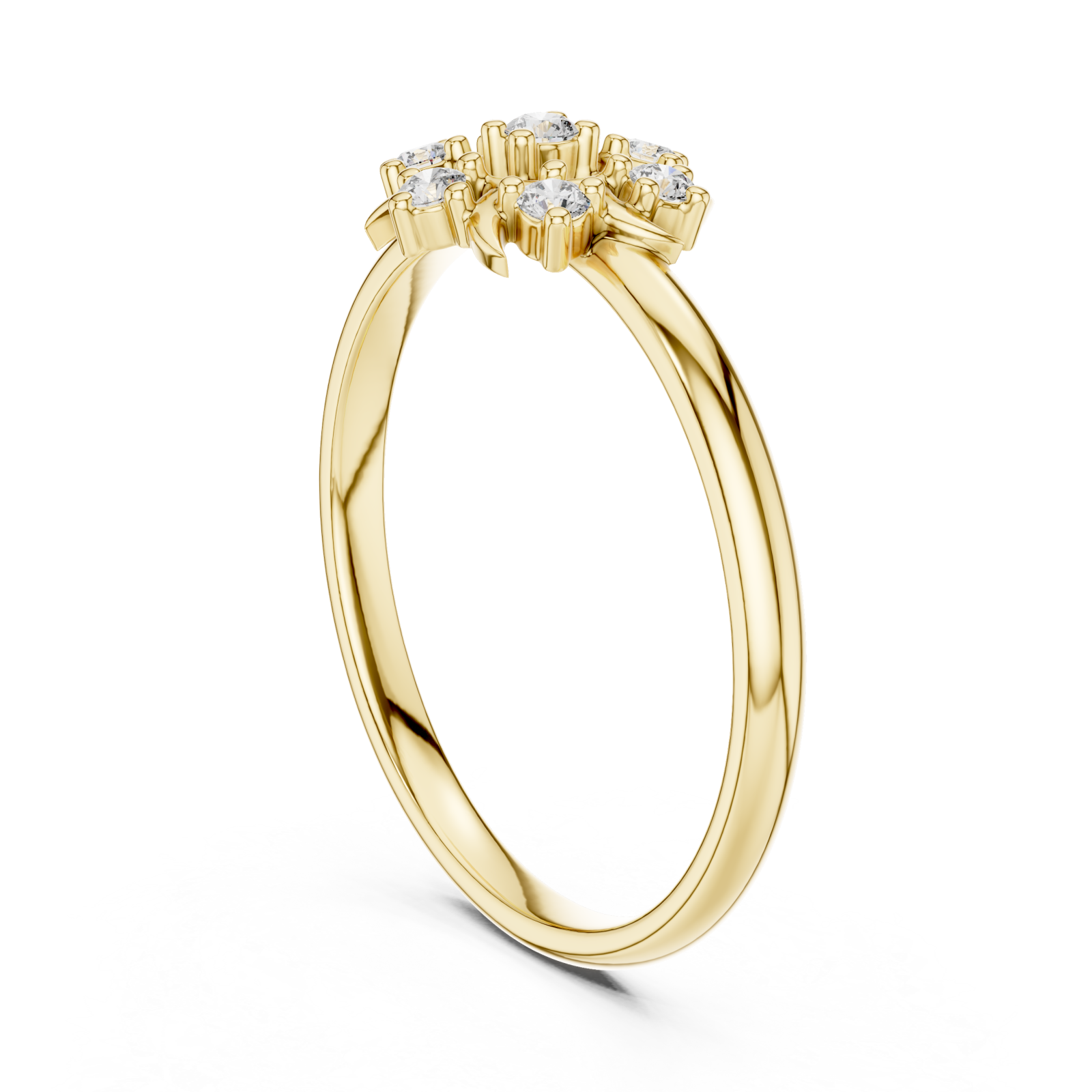  Gold Floral Petal Whisper Ring Left View