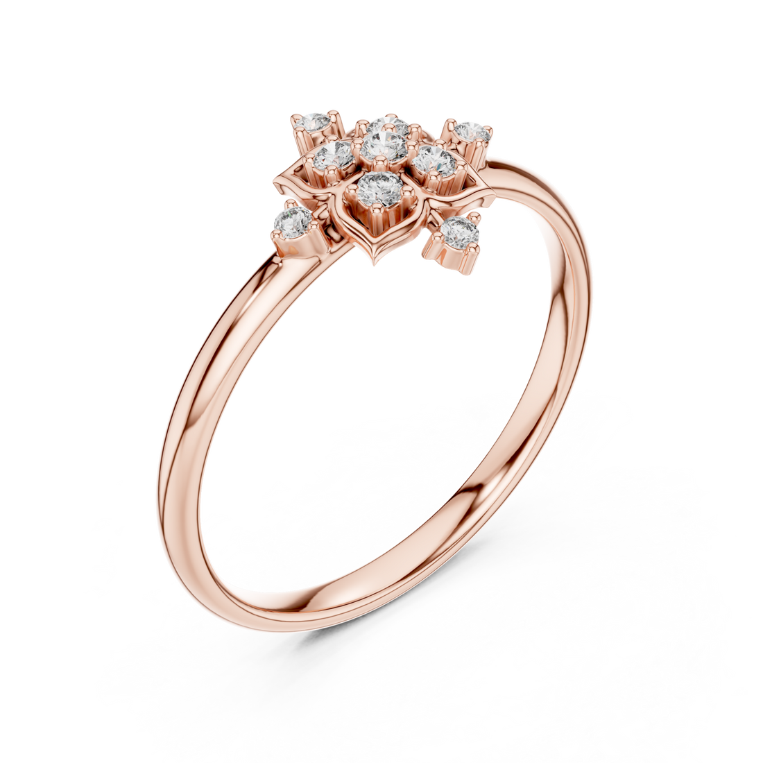  Rose Gold Celestial Petal Embrace Statement Ring Right View