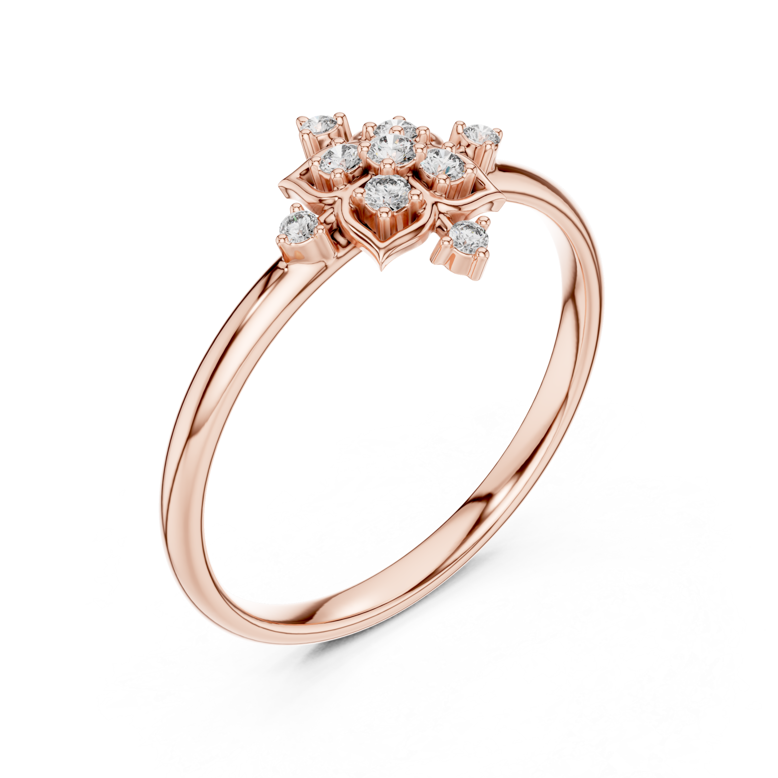  Rose Gold Celestial Petal Embrace Statement Ring Right View