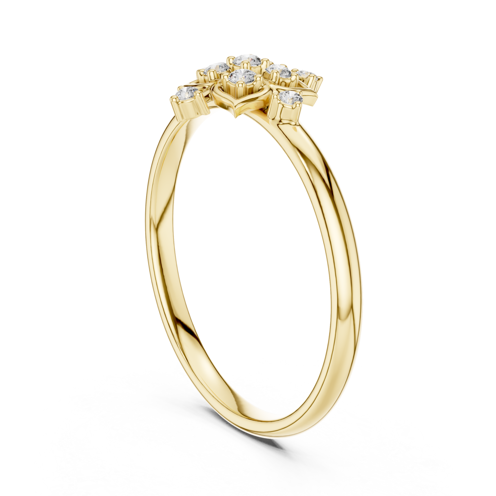  Gold Celestial Petal Embrace Statement Ring Left View