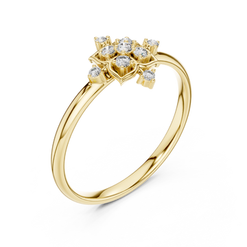 Gold Celestial Petal Embrace Statement Ring Right View
