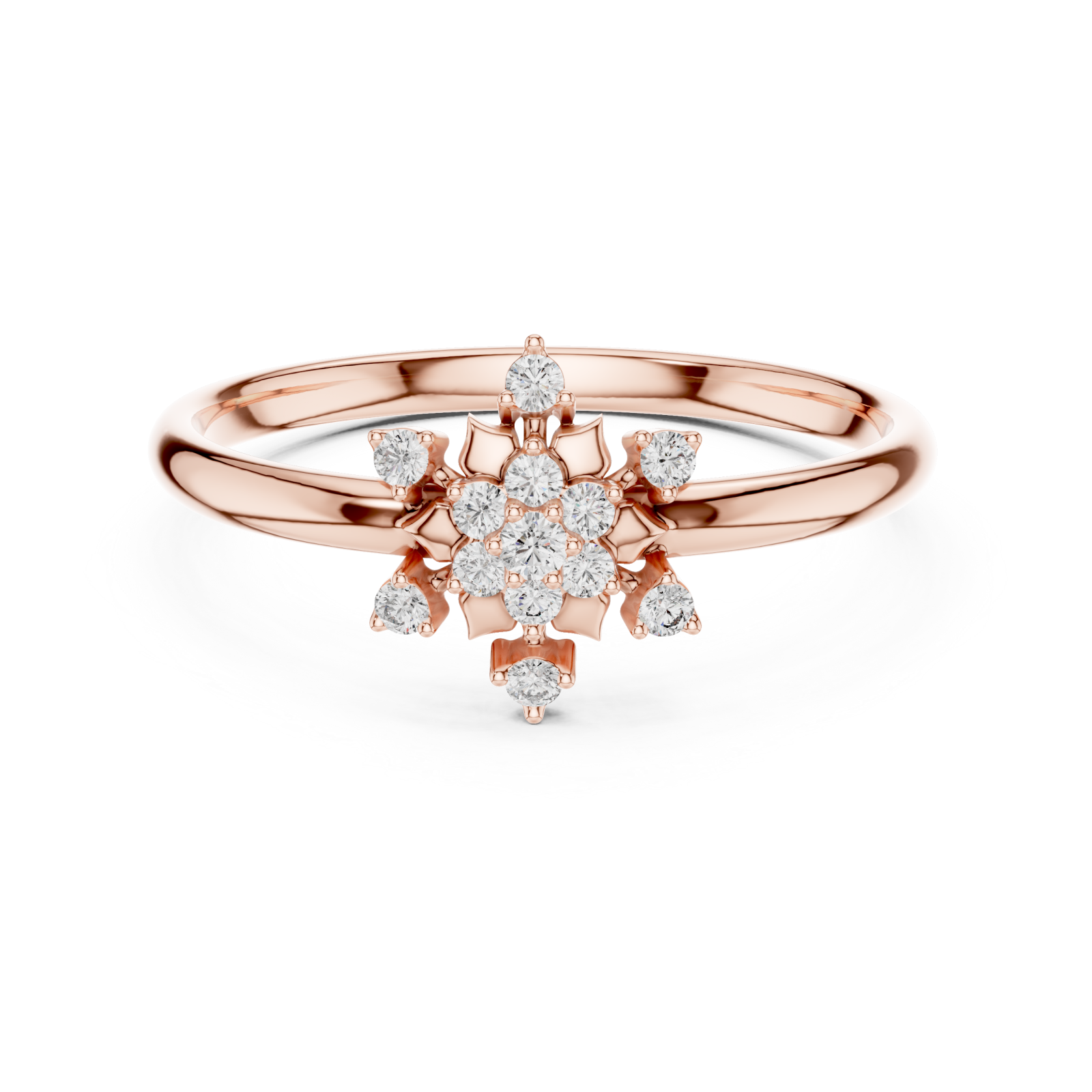  Rose Gold Bouquet Inspired Radiance Ring Front View