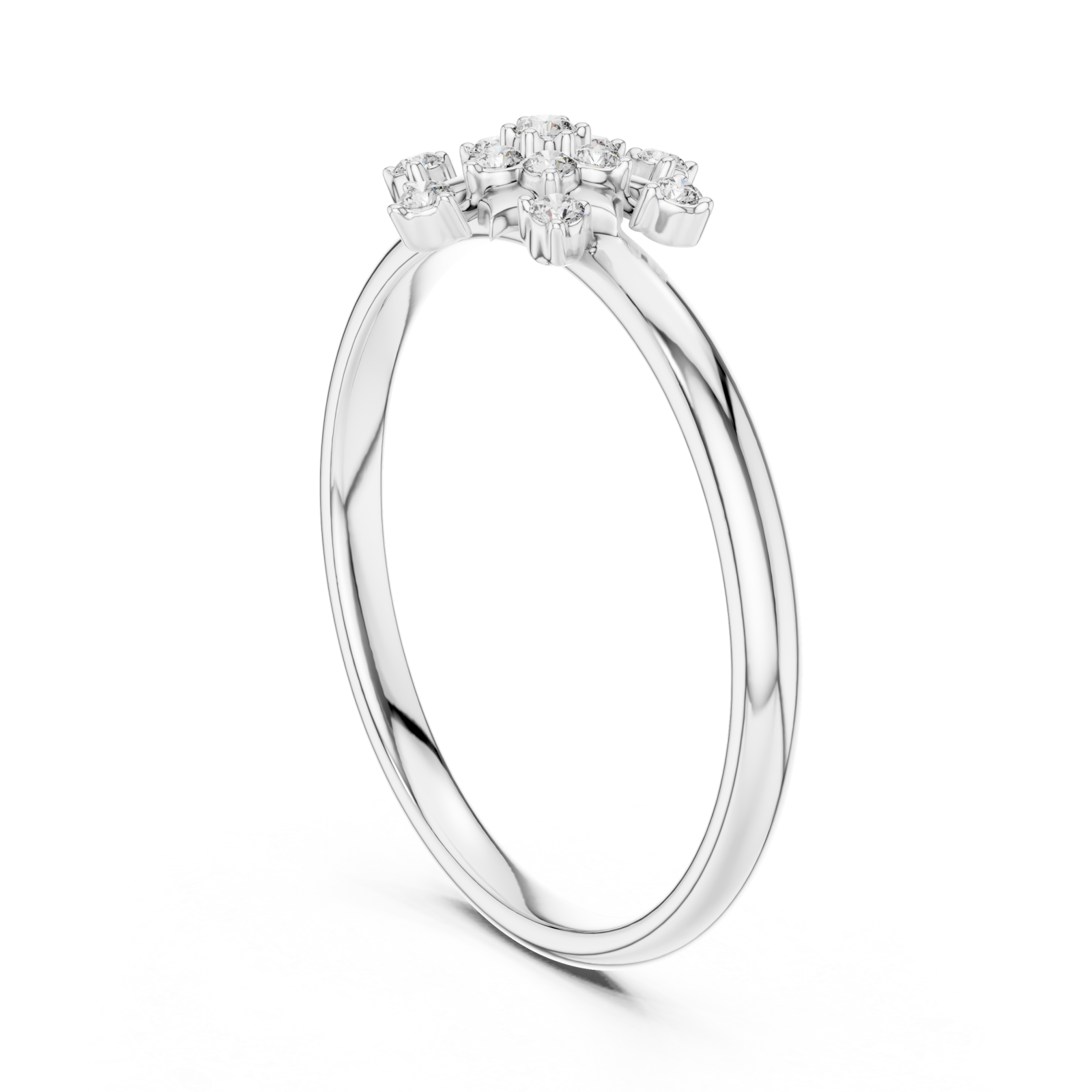  White Gold Bouquet Inspired Radiance Ring Left View