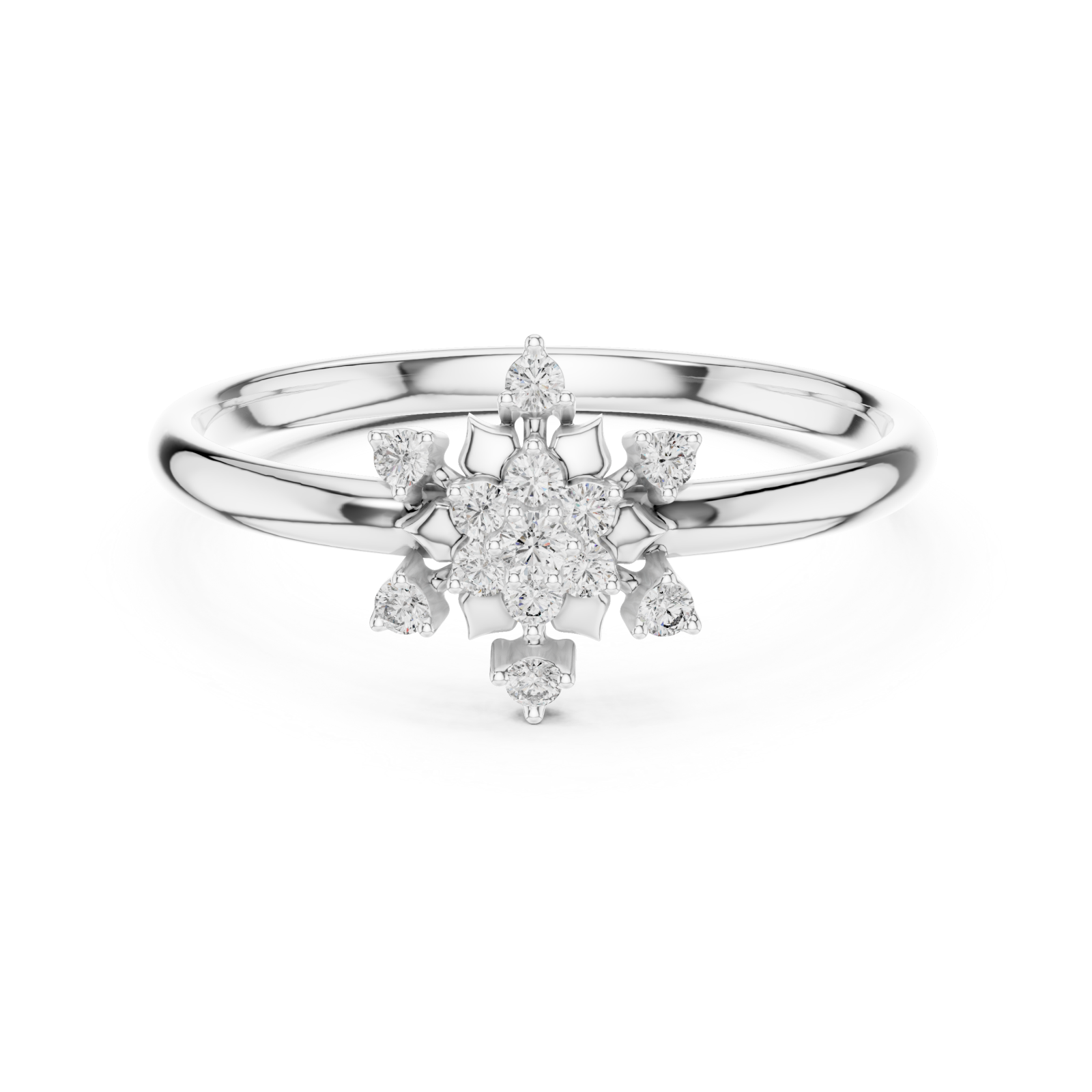  White Gold Bouquet Inspired Radiance Ring Front View