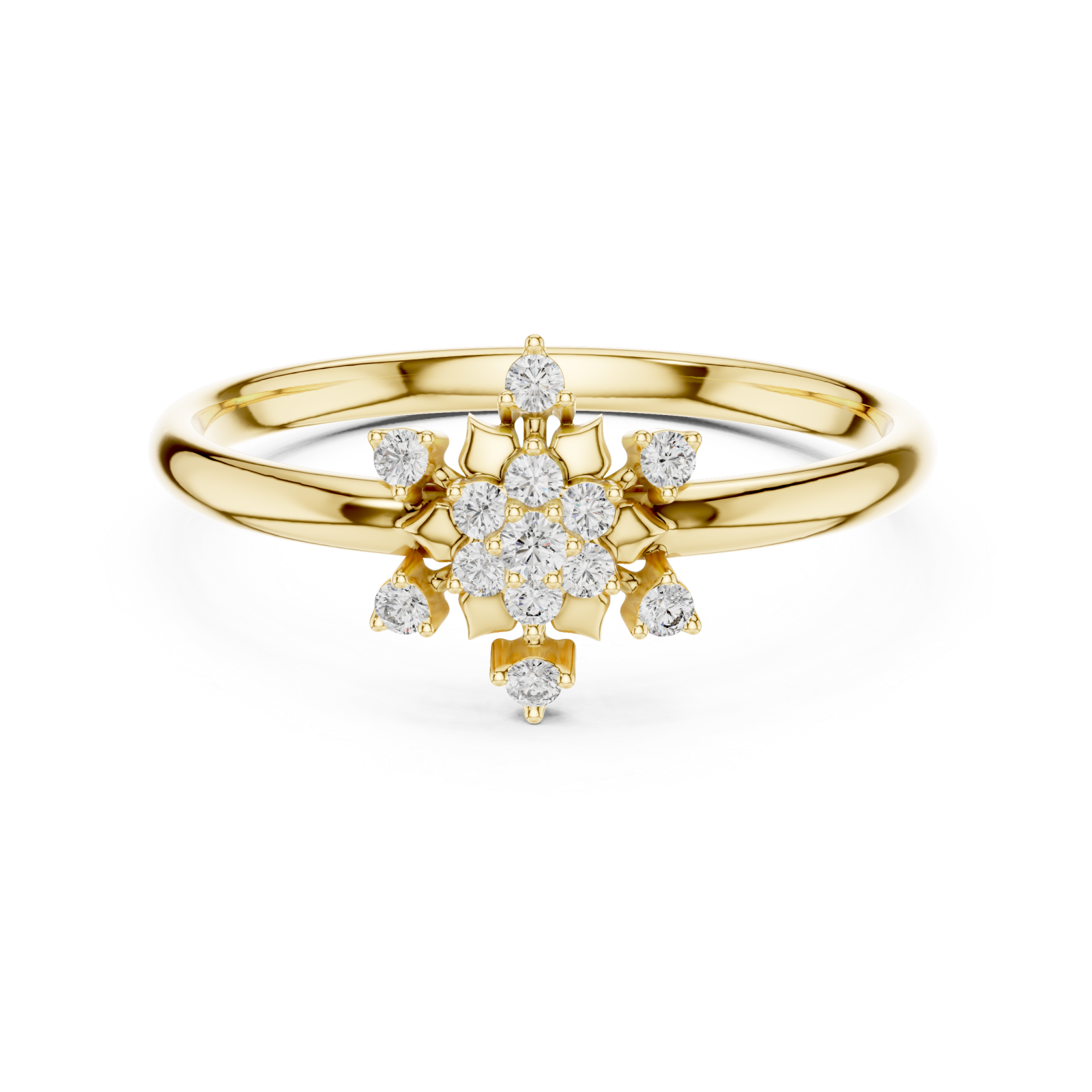  Gold Bouquet Inspired Radiance Ring Front View
