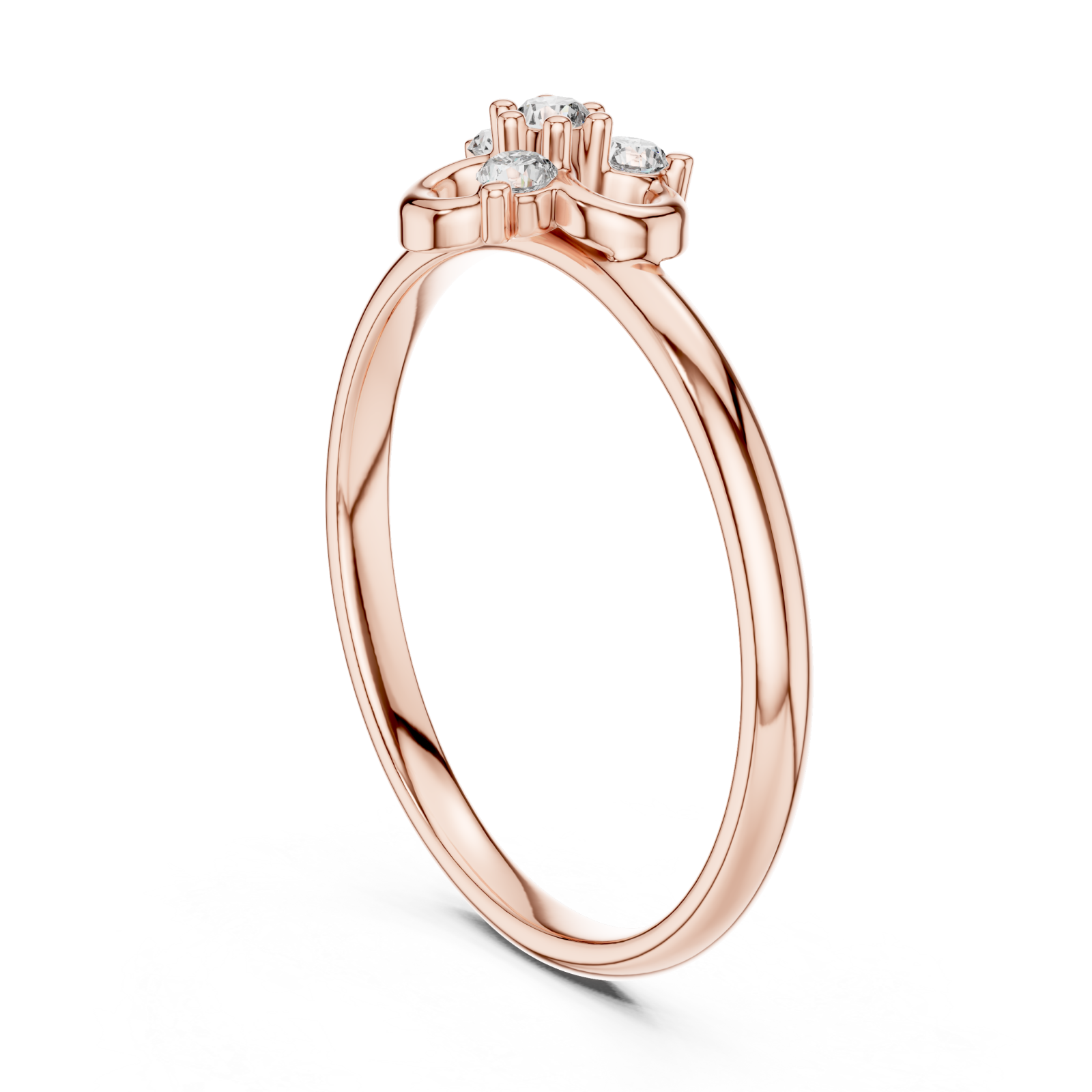  Rose Gold Celestial Bloom Harmony Stackable Ring Left View