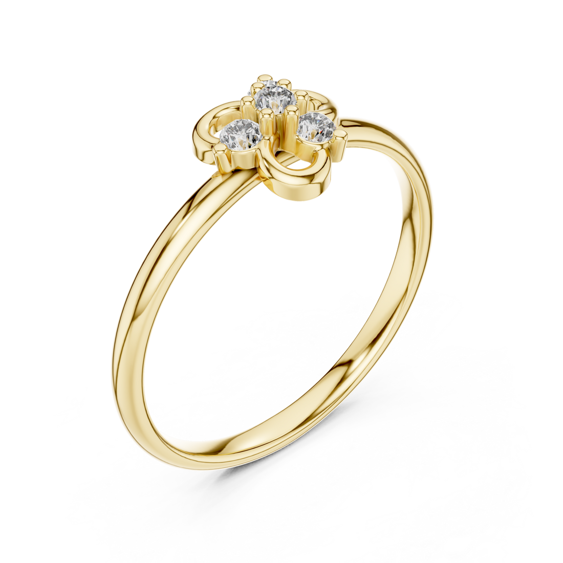 Gold Celestial Bloom Harmony Stackable Ring Right View