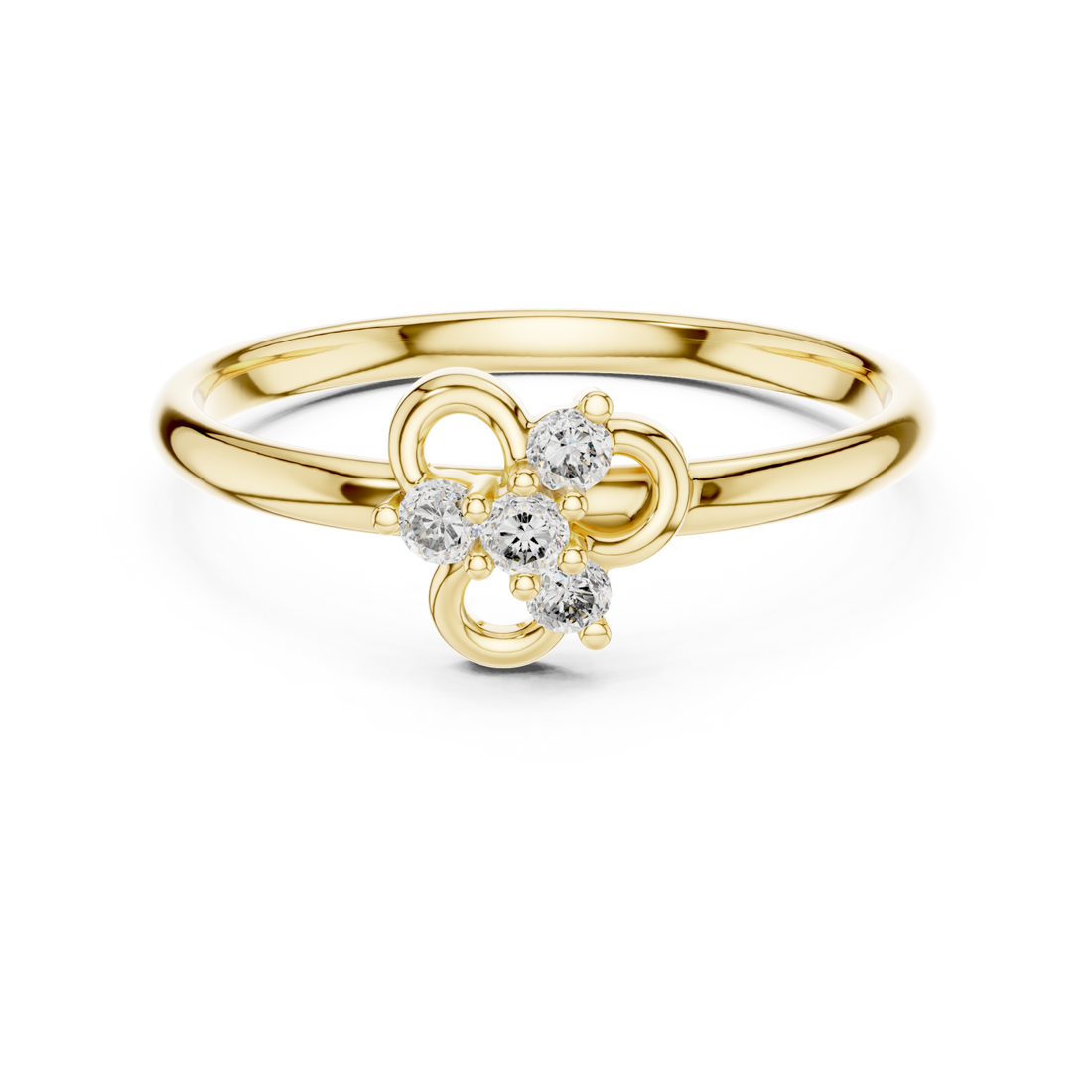 Gold Celestial Bloom Harmony Stackable Ring Right View