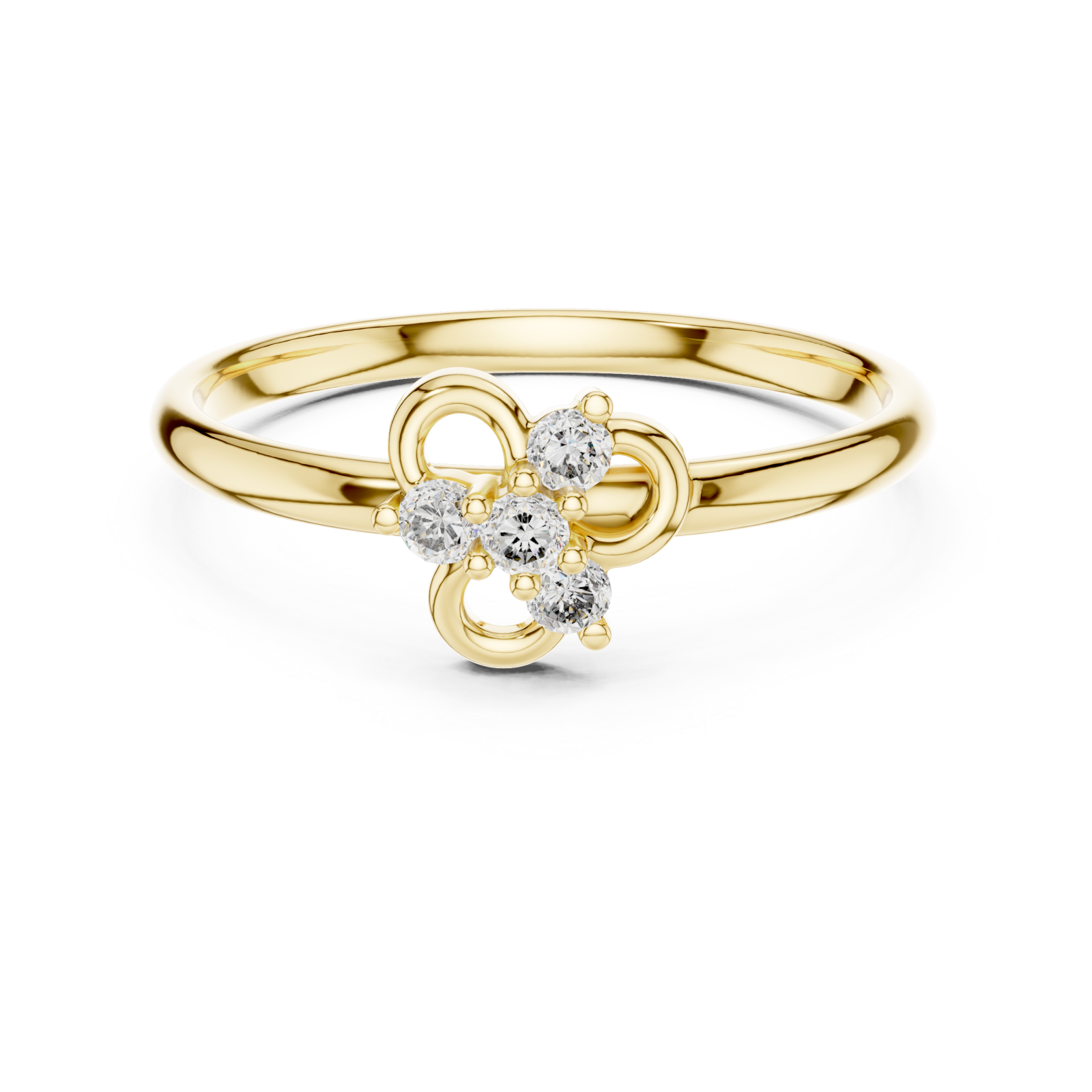  Gold Celestial Bloom Harmony Stackable Ring Front View