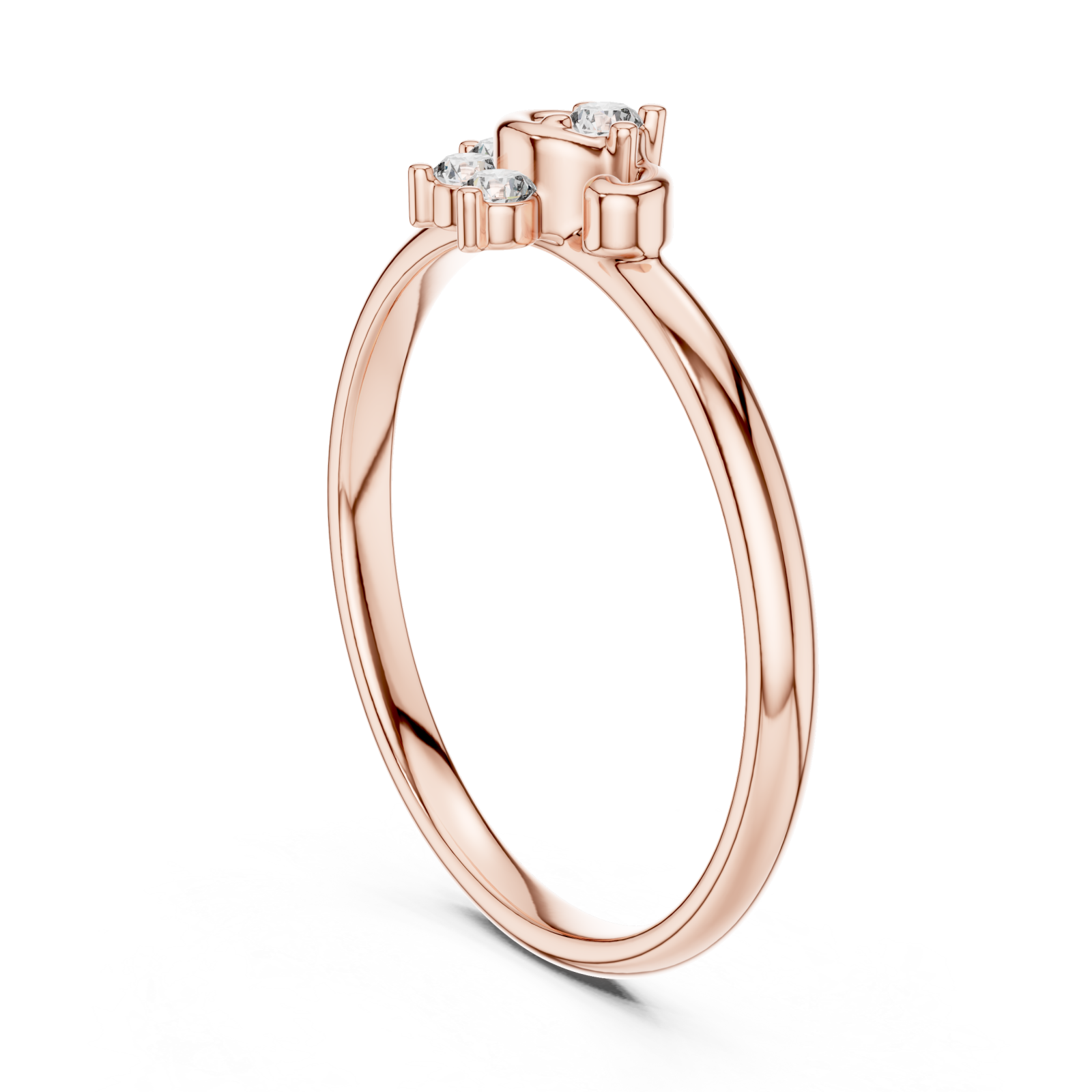  Rose Gold Infinite Circle Blossom Radiance Ring Left View